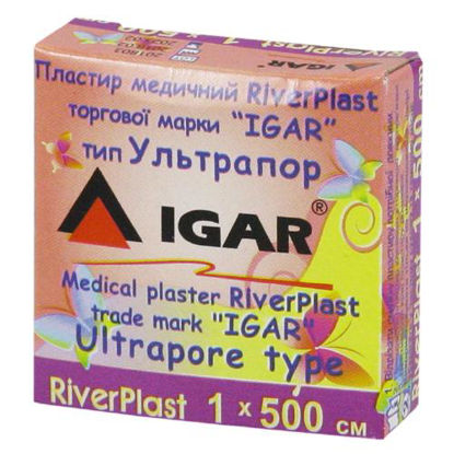 Фото Пластырь медицинский Riverplast IGAR (Игар)1 см х 500 см нетканевая основа